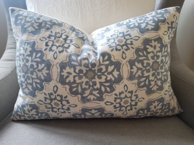 Magnolia Home Cotton Pillow Cover Cream, Taupe, Denim Blue - image 1