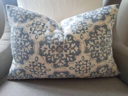 Magnolia Home Cotton Pillow Cover Cream, Taupe, Denim Blue - thumbnail 1