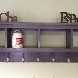 Gray Entryway Coat Rack With Cubby Shelf & Satin Chrome Hooks - thumbnail 3