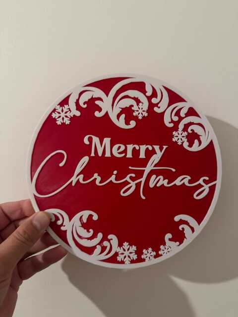 Christmas Wall & Door Sign - 20cm Round Festive Decor Adds Holiday Cheer To Your Home Perfect For Entrance Or Walls, Seasonal Spirit - image 1