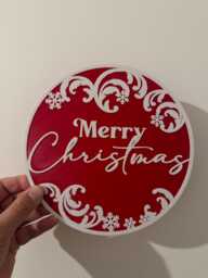 Christmas Wall & Door Sign - 20cm Round Festive Decor Adds Holiday Cheer To Your Home Perfect For Entrance Or Walls, Seasonal Spirit - thumbnail 1