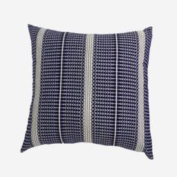 Navy Blue Geometric Jacquard Pillow Cover Boho Throw Cushion - thumbnail 3