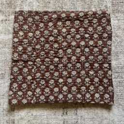 Handmade Brown Floral Kantha Quilt - Indian Cotton Bedspread Throw - thumbnail 3