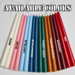 Tall Ribbed Taper Candle Modern Unscented Eco-Friendly Wax - thumbnail 3