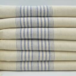 "Linen Towel, Navy Blue Striped Towel, Turkish Towel, 40""x70" - thumbnail 2