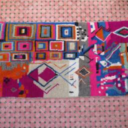Rug Moroccan Vintage-Wool Rug - Rainbow Rugs-Vintage Fabric Scraps-Fall Rugs - Azilal Gray - thumbnail 2