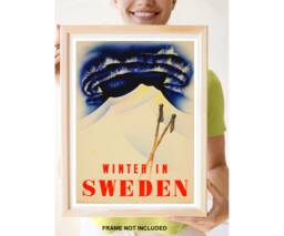Reprint Of The Vintage Travel Poster - Winter in Sweden - thumbnail 1