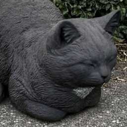 Stone Black Sculpture Concrete Statue Cement Pet Figurine Outdoor Animal Decoration Memorial Kitten Ornament Cat Lover Gift Yard Art - thumbnail 3