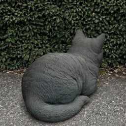 Stone Black Sculpture Concrete Statue Cement Pet Figurine Outdoor Animal Decoration Memorial Kitten Ornament Cat Lover Gift Yard Art - thumbnail 4