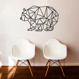 Geometric Bear Vinyl Wall Decal - Modern Animal Art For Teen Room - thumbnail 2