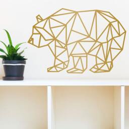 Geometric Bear Vinyl Wall Decal - Modern Animal Art For Teen Room - thumbnail 3