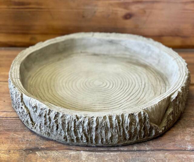 stone Garden Log Bird Bath Top/Only/ Feeder/ Bowl Replacement Dish Ornament - image 1