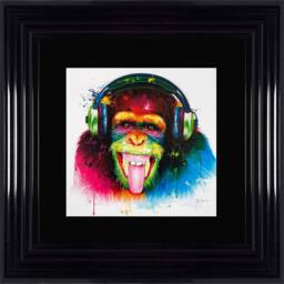 Patrice Murciano Wall Art - Dj Monkey Framed Print With Border - 55cm X 55cm Choice Of Frame Colour - thumbnail 2