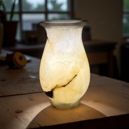 Designer Onyx Lamp - Unique Stone in Artistic Design. Luxury Christmas Decor - thumbnail 3