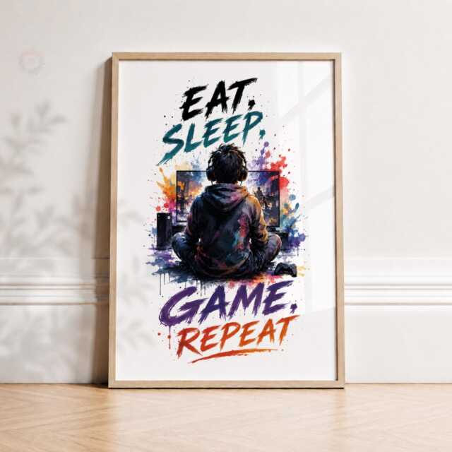 Boys Gaming Wall Art - Boy Bedroom Decor, Gift, Teen Room Poster Print - image 1