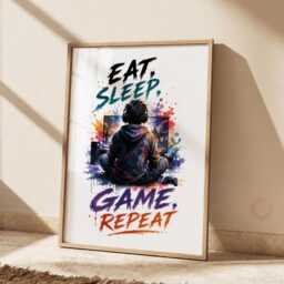 Boys Gaming Wall Art - Boy Bedroom Decor, Gift, Teen Room Poster Print - thumbnail 2
