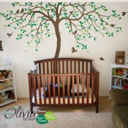 White Nursery Tree Wall Decal Huge Kids Room Decor Large Mural White Whimsical Sticker - Nt033 - thumbnail 2