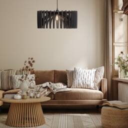 Wood Pendant Lamp Mid-Century Modern Chandelier, Kitchen Island Lighting - thumbnail 2