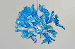 Blue Ceiling Lamp With Flowers & Leaves For Hall, Bathroom, Children Room - thumbnail 1