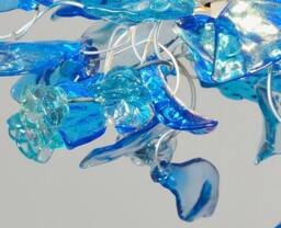 Blue Ceiling Lamp With Flowers & Leaves For Hall, Bathroom, Children Room - thumbnail 3