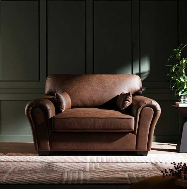 The Sapphire Cuddle Chair - Uk-Made Upholstered in Faux Leather - image 1