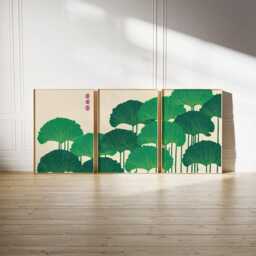 Ginkgo Leaf Botanical Poster Set - Japanese Style Nature Wall Art Green Neutral Tones - thumbnail 2