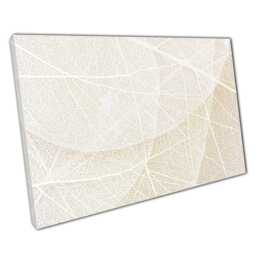 Minimalist Dried Skeleton Leaves Wall Art Print On Canvas - Neutral Tone Home Office Decor - thumbnail 1