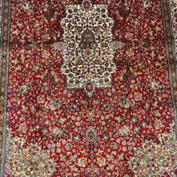 6x4 Feet. Handmade Kashmir Gi Tagged Silk Carpet - thumbnail 4