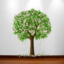 Large Nursery Tree Wall Blossom Leaf Decal Fruit Season Sticker Girl Art Decor #1179 - thumbnail 1