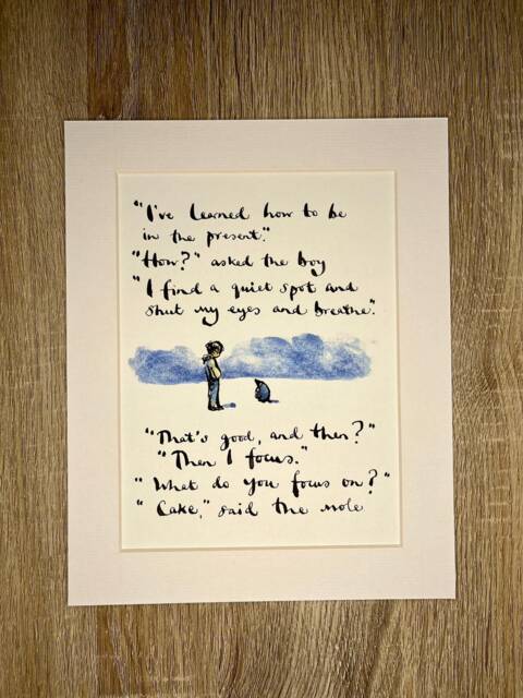 Charlie Mackesy Mounted Print - The Boy, Mole, Fox & Horse Book Page Art