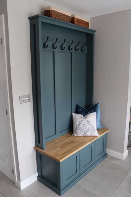 Shaker Style Solid Oak Seat Coat Storage Bench With Drawers Hallway Mudroom Settle - image 1