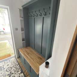 Shaker Style Solid Oak Seat Coat Storage Bench With Drawers Hallway Mudroom Settle - thumbnail 4