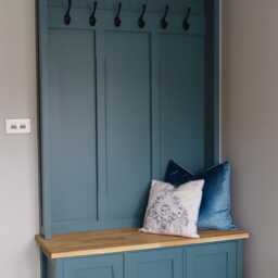 Shaker Style Solid Oak Seat Coat Storage Bench With Drawers Hallway Mudroom Settle - thumbnail 2