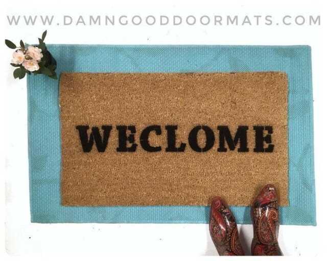 Weclome British Humor Doormat, Dyslexic Joke, Skinny Design - Outdoor/Indoor - image 1