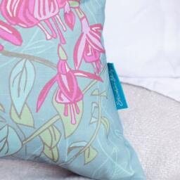 Pink Fuchsia Cushion - Handmade Digitally Printed Linen/Cotton Cushion, Decorative Pillow Cover, Living Room Decor - thumbnail 3