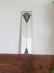 Art Deco Mirror Green & Black Handcrafted By Catfish Glass 10x40cm - thumbnail 1