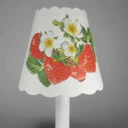 New 3x5x4.5 Cut Strawberry Lampshade 100% Recycled Material Candelabra - thumbnail 1
