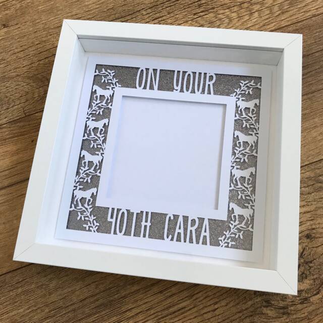 Personalised Horse Papercut Birthday Photo Frame For 18Th, 21st, 30Th, 40Th, 50Th, 60Th, 70Th, 80Th - image 1