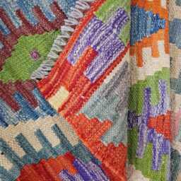 Runner Rug Multicolour, Handmade Artisan Afghan Turkish Scandinavian Navajo Bohemian Flatweave Wool Multicolour Kilim 304x83 cm - thumbnail 4