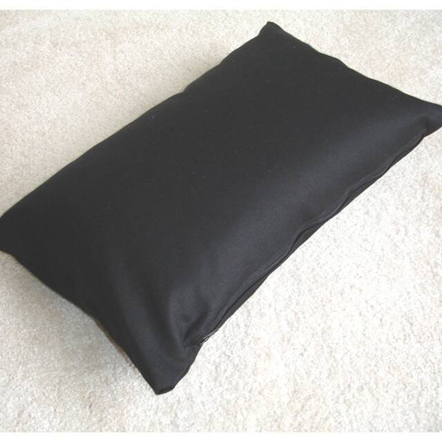 "10x16 Tempur Travel Pillow Cover With Zip 40x26cm Block Solid Black Color Casper Nap Bolster Oblong Cushion Case Sham Pillowcase 16""x10" - image 1