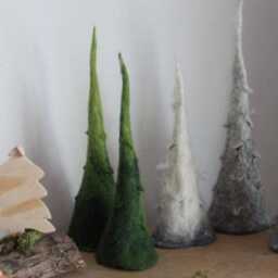 Hand-Felted 15 cm Christmas Tree Decoration For Christmas, Or The Seasonal Table - thumbnail 3