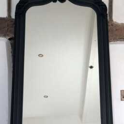 statement Arched Large Scroll French Matte Black Shabby Chic Arch Over Mantle Hall Console Ornate Wall Leaner Mirror 5Ft - thumbnail 4