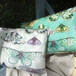 Designers Guild Butterfly Cushion Cover, Handmade Linen Pillow - thumbnail 3
