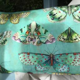 Designers Guild Butterfly Cushion Cover, Handmade Linen Pillow - thumbnail 2