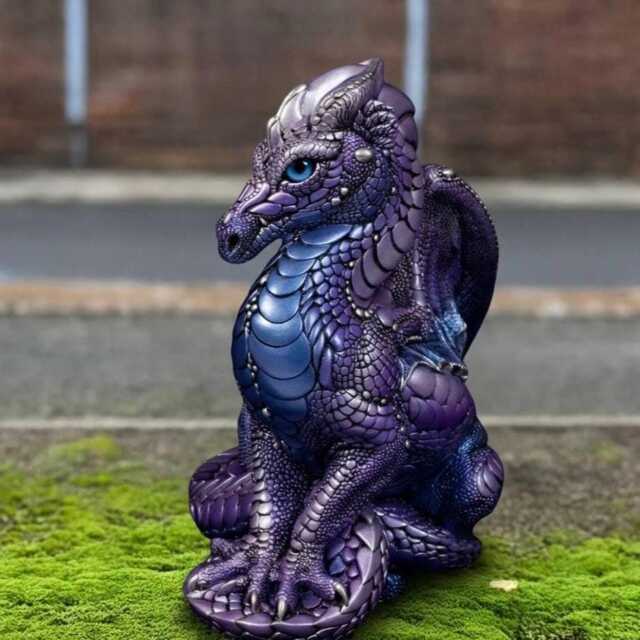 Handmade Concrete Dragon Statue Cement Wild Animal Figurine Outdoor Fantasy Sculpture Stone Ornament Garden Lawn Art - image 1