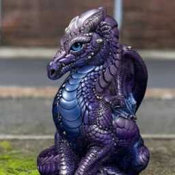 Handmade Concrete Dragon Statue Cement Wild Animal Figurine Outdoor Fantasy Sculpture Stone Ornament Garden Lawn Art - thumbnail 2