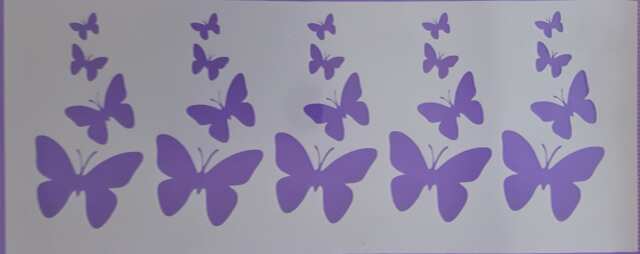 "Butterfly Strip Mylar Stencil Sheets For Cake Decoration/Wall Border 4"" X 10.5"