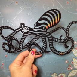 Papercut Octopus - Sea/Ocean Theme Paper Art - thumbnail 1