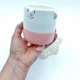 Mrs.pinky - Cheerful Ceramic Pot Character Handmade & Unique Ideal For Cactus, Succulents, Flowers Perfect Gift Plant Lovers - thumbnail 3