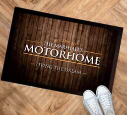 Personalised Motorhome Mat - Wood Effect Campervan Door Mat 60 X 40 cm Lm102 Van Life Accessories